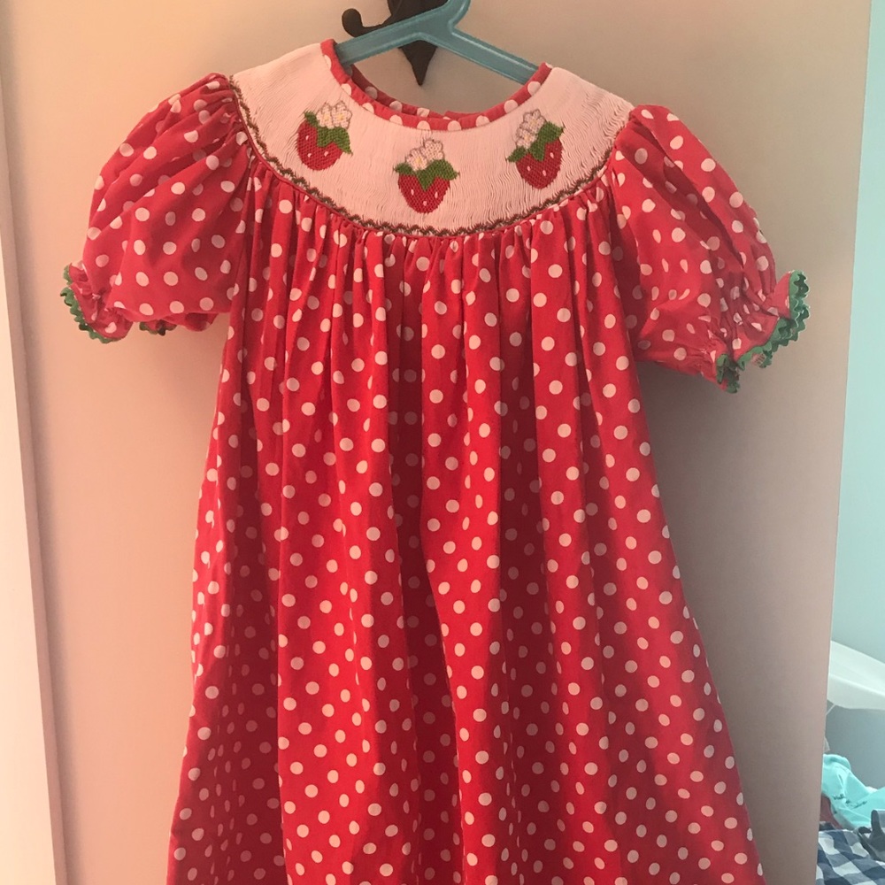Smocked strawberry dress